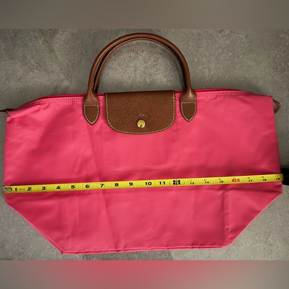 Longchamp Pink Tote with Brown Handles - Picture 9 of 10